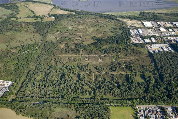 Aerial view of the Royal Navy Cordite Factory, Holton Heath, Dorset, 2010