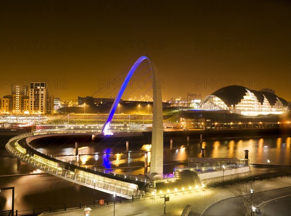 Gateshead Millennium Bridge connecting Gateshead and Newcastle upon Tyne, 2008.   Artist