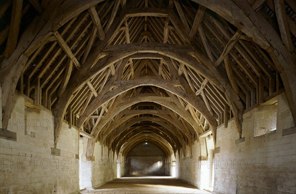 Interior of Bradford-on-Avon Tithe Barn, Wiltshire