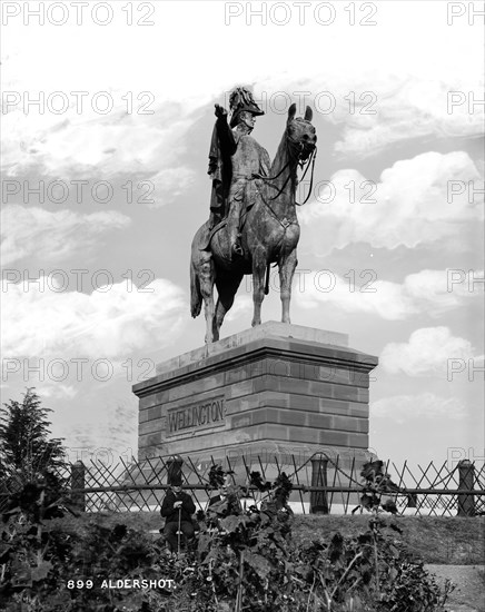 Statue of the Duke of Wellington, Round Hill, Aldershot, Hampshire, c1870-c1900