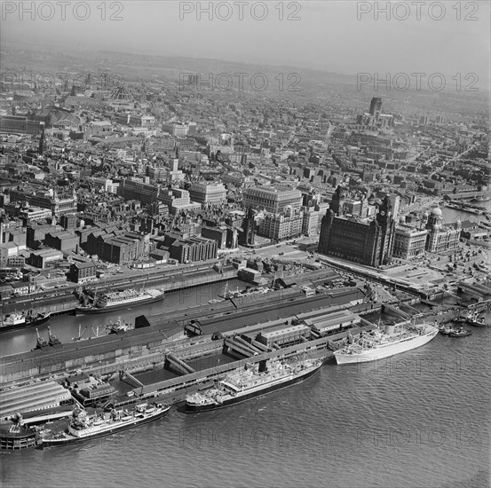 Pier Head, Liverpool, Merseyside, July 1964