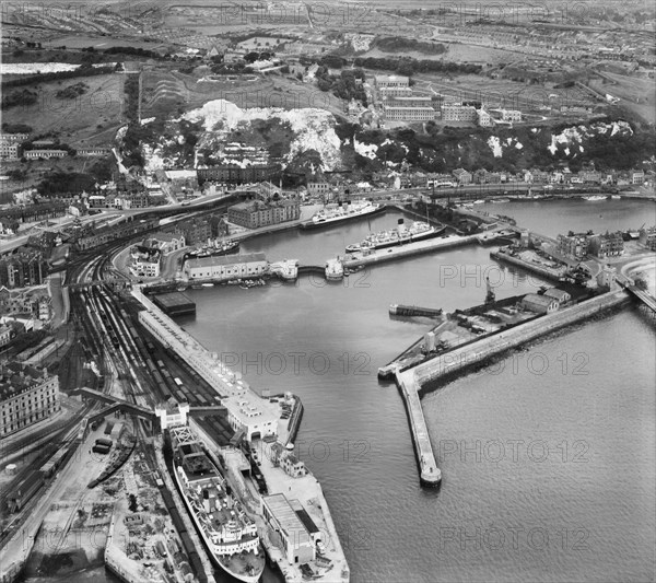 Western Docks and the Western Heights, Dover, Kent, 1947