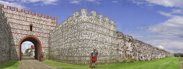 South gate of Silchester Roman City Walls, c3rd century, (c1990-2010) Artist