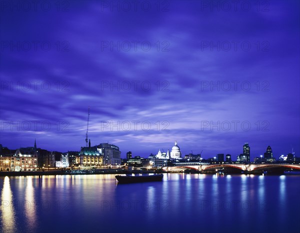 River Thames at night, c1990-2010