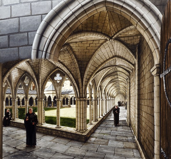 Cloister at St Augustine's Abbey, c13th century, (c1990-2010)