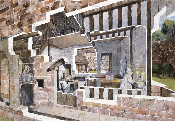 Monk's cell, Mount Grace Priory, c15th century, (c1990-2010). Creator: Ivan Lapper.