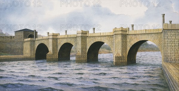 Hadrian's Wall Chesters Bridge Abutment, c2nd century, (c1990-2010)