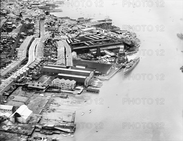 Engineering and boatbuilding works, Thetis Road, Cowes, Isle of Wight, 1928