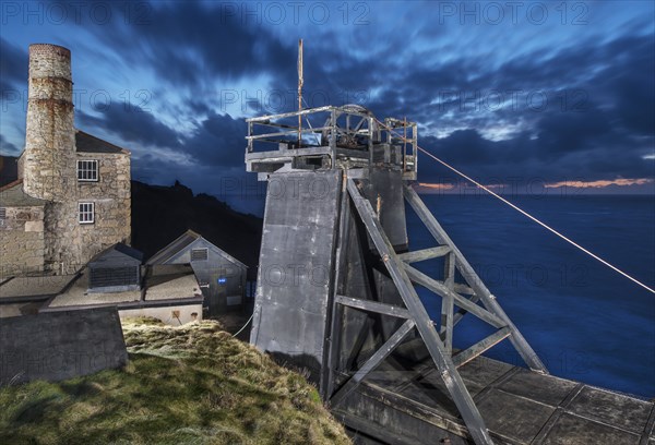 Skip shaft headframe, Geevor Mine (Levant Section), Trewellard, St Just, Cornwall, 2015