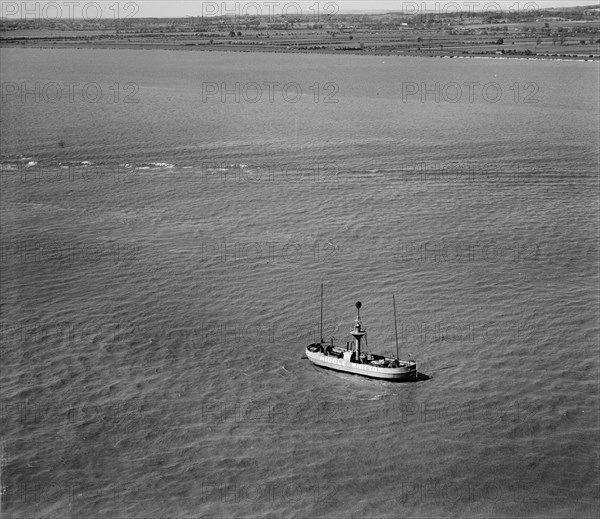 Middle Whitton Lightship on the River Humber, East Riding of Yorkshire, 1948