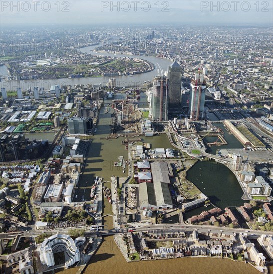 South Dock and Canary Wharf, Tower Hamlets, London, 2000