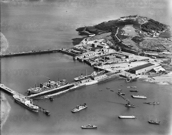 Falmouth Docks and Pendennis Castle, Cornwall, 1928