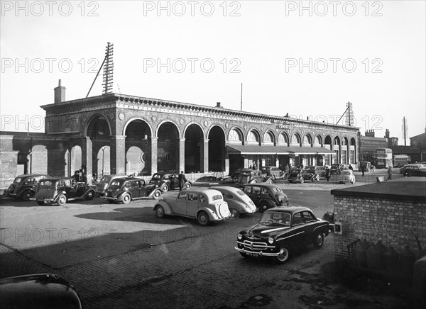 Italianate entrance front of Cambridge Station, Station Road, Cambridge, Cambridgeshire, 1950s