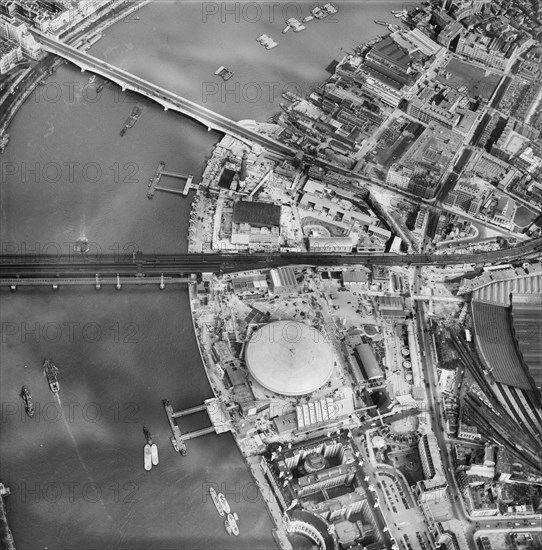 Festival of Britain site, South Bank, Lambeth, London, April 1951