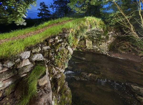 Medieval packhorse bridge, Fawcett Mill Fields, Gaisgill, Tebay, Cumbria, c2016