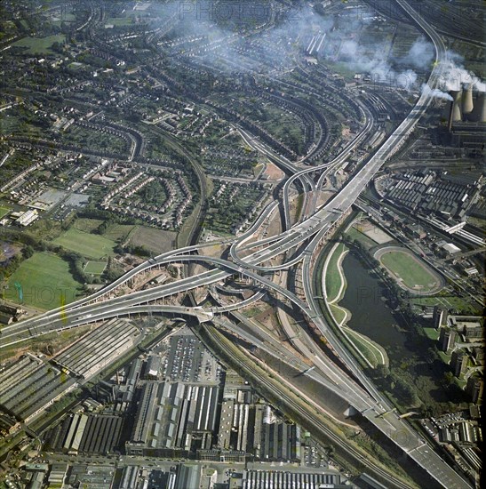 Gravelly Hills Interchange, Birmingham, West Midlands, 1971