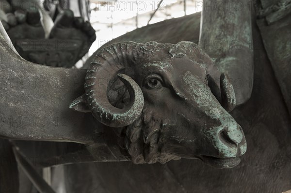 Detail, quadriga statue, Wellington Arch, Hyde Park Corner, Westminster, London, c2015