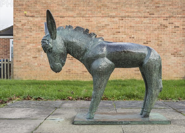 Donkey', sculpture by Willi Soukop, Pittman's Field, Harlow, Essex, 2015