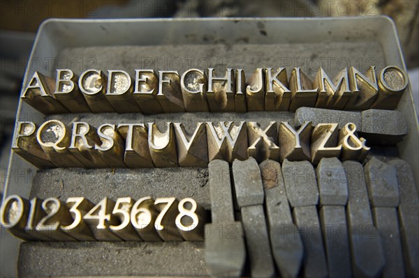 Letter stamps, Whitechapel Bell Foundry, 32-34 Whitechapel Road, Tower Hamlets, London, 2010 Artist