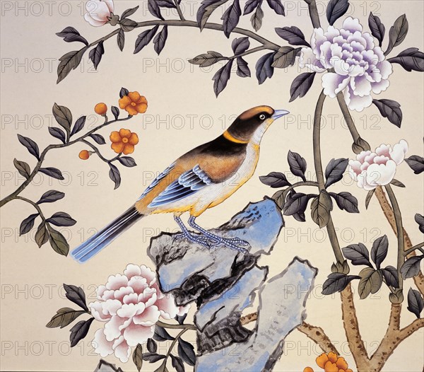 Chinoiserie wallpaper, Marble Hill House, Twickenham, Richmond-upon-Thames, London, c2007