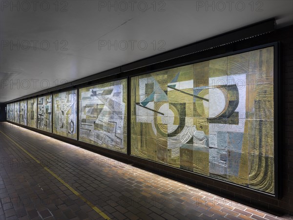 Mural by Dorothy Annan, Barbican Estate, City of London, 2015