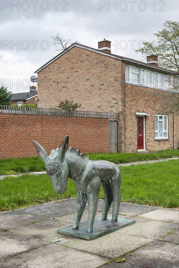 Donkey', sculpture by Willi Soukop, Pittman's Field, Harlow, Essex, 2015