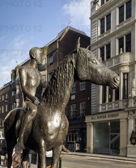 Horse and Rider', sculpture by Elisabeth Frink, Dover Street and Piccadilly, London, c2010s(?)