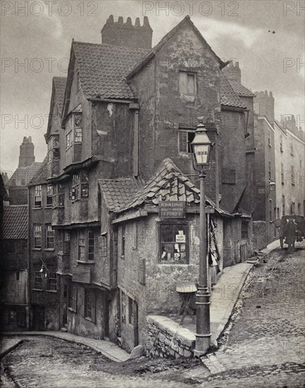 The junction of Steep Street and Trenchard Street, Bristol, 1866