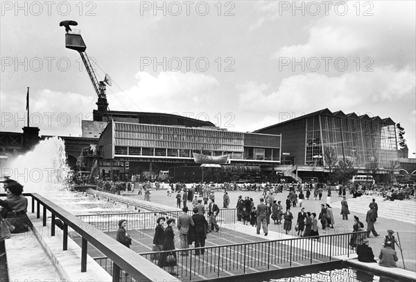 Transport Pavilion from the Fairway, Festival of Britain, South Bank, Lambeth, London, 1951