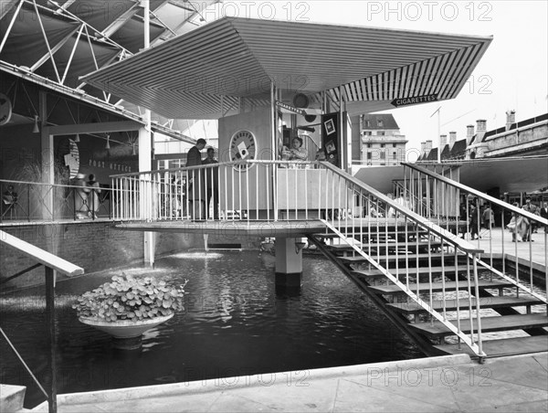 Tobacco kiosk, Festival of Britain site, South Bank, Lambeth, London, 1951