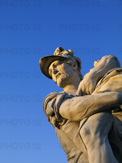 Detail of Aeneas and Anchises statue in the gardens of Wrest Park, Bedfordshire, 2010