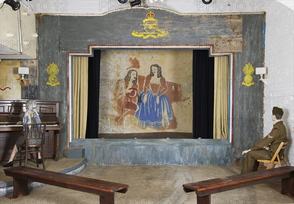 Interior of the Garrison Theatre in the west wing, Hurst Castle, Hampshire, 2012