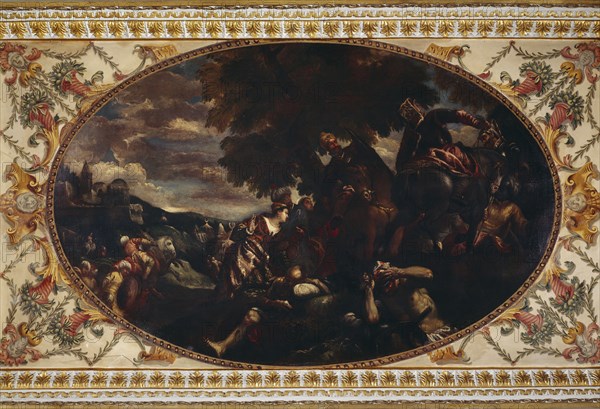 The Defence of Scutari', painting on the ceiling of the gallery of Chiswick House, London