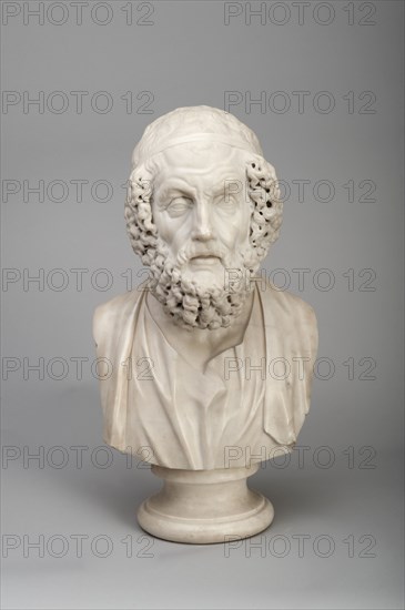 Marble bust of the Ancient Greek poet Homer, 18th century