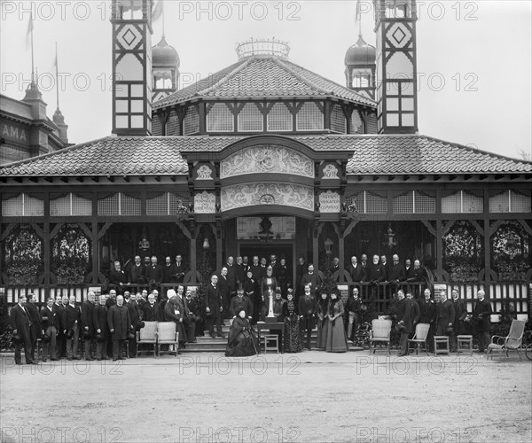 Queen Victoria visiting the Royal Naval Exhibition at the Royal Hospital, Chelsea, London, 1891