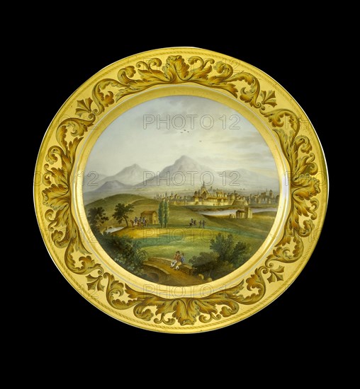 Dessert plate depicting Toulouse, France, 1810s