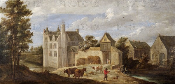 View of the Artist's House De Dry Token near Perck', c1663-c1690