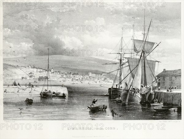 Lyme Regis from the Cobb', Dorset, 1835