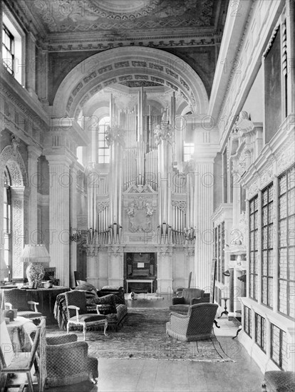 Organ in the Long Library, Blenheim Palace, Woodstock, Oxfordshire, 1912