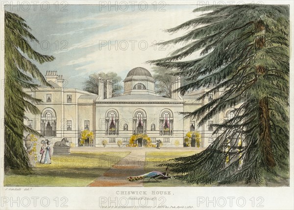 Garden front of Chiswick House, Hounslow, London, 1823