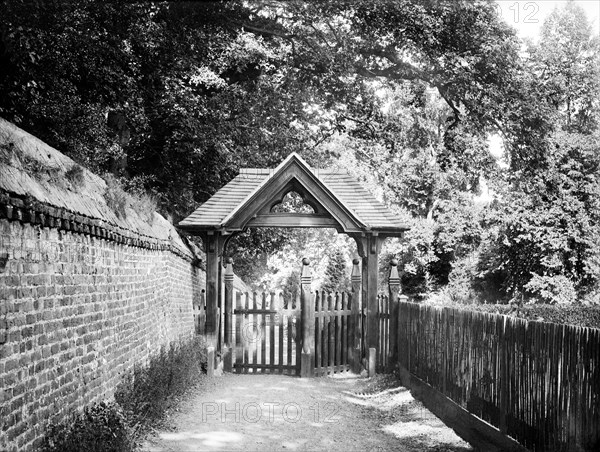 Lych gate of St Andrew's Church, Sonning, Berkshire, c1860-c1922