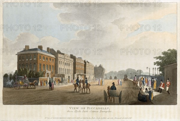 View of Piccadilly from Hyde Park Corner Turnpike', London, 1810