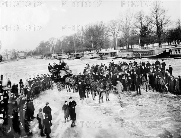 River Thames frozen near Oxford, Oxfordshire, 1895