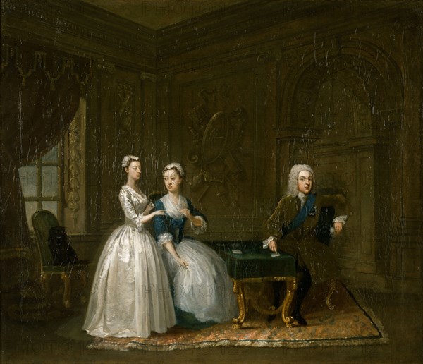 'Portrait of John, 2nd Duke of Montagu, his Wife and their Younger Daughter', c1730 Artist