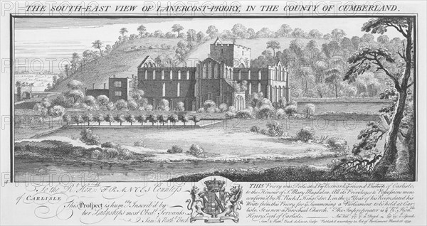 South East View of Lanercost Priory in the County of Cumberland', 1739s