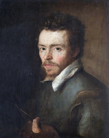 Self-portrait of an unknown painter with palette and brushes, 1596