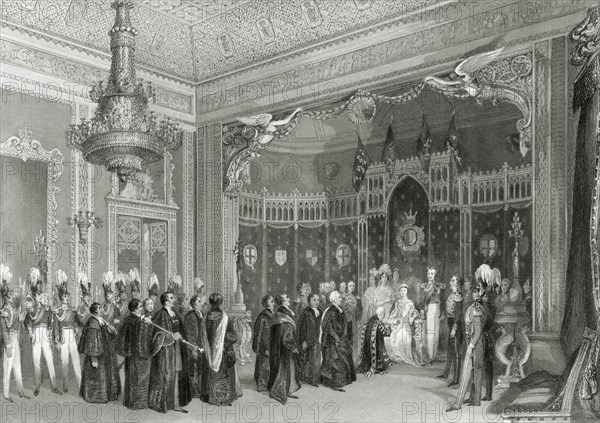 Interior of the Throne Room, Buckingham Palace, Westminster, London, 1840