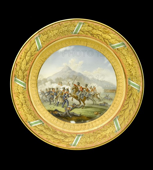 Dessert plate depicting the Battle of Talavera, Spain, 1809 (1818)