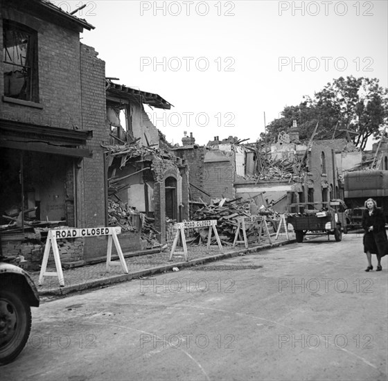 Wartime bomb damage, Highgate Road, Sparkbrook, Birmingham, West Midlands, 29 July 1942