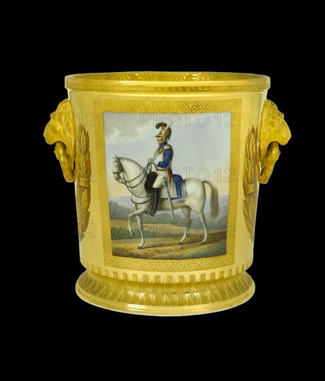 Wine cooler depicting a Dutch cuirassier, 1817-1819